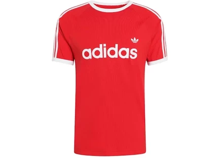 Мужская футболка Adidas 3-Stripes Slim Ringer, алая