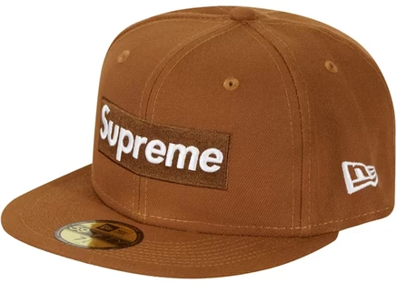 Унисекс кепка Supreme New Era Money Box Logo, коричневая
