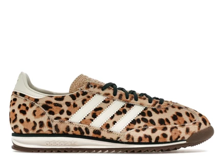Женские кроссовки Adidas SL 72 OG Leopard, бежевые