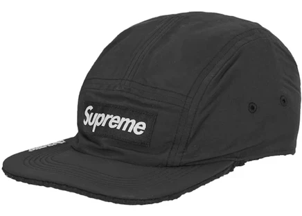 Унисекс кепка Supreme Polartec Shearling реверсивная, черная