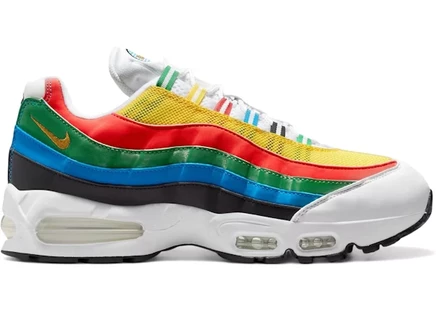 Мужские кроссовки Nike Air Max 95 Olympic 2026, белые/золотые/красные/голубые/желтые/зеленые