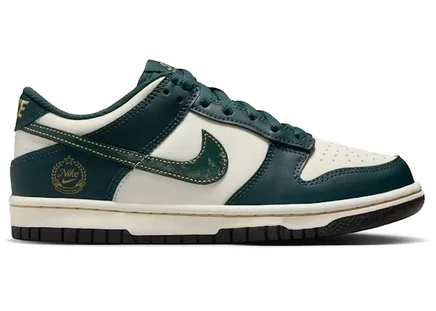Детские кеды Nike Dunk Low Deep Jungle, зелено-бежевые