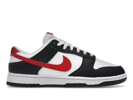 Мужские кеды Nike Dunk Low Retro Red Swoosh Panda, черно-красно-белые