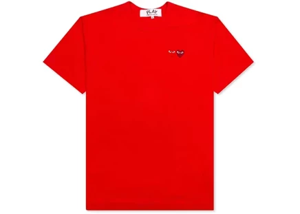 Унисекс футболка Comme des Garcons Double Hearts, красная