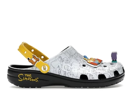 Мужские сабо Crocs Classic Симпсоны, бело-черные