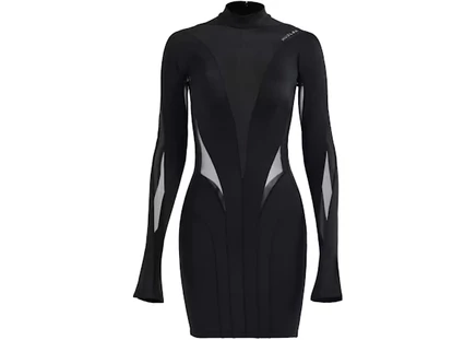 Женское мини-платье Mugler x H&M с сеткой, черное