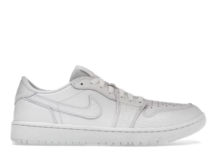 Мужские гольф-кроссовки Jordan 1 Retro Low Golf, белые с тиснением