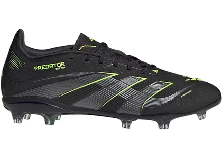 Детские бутсы Adidas Predator Elite FG, черно-салатовые