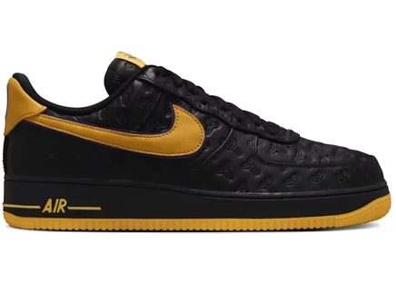 Мужские кроссовки Nike Air Force 1 Low Kobe Bryant Lakers Away, черные/желтые/фиолетовые