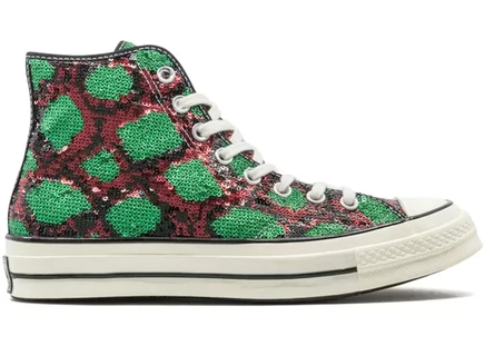 Мужские кеды Converse Chuck 70, змеиный принт красно-зеленые