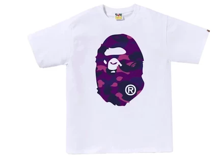 Мужская футболка BAPE Big Ape Head, бело-фиолетовая