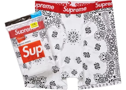 Унисекс боксер‑брифы Supreme Bandana (2 шт.), белые