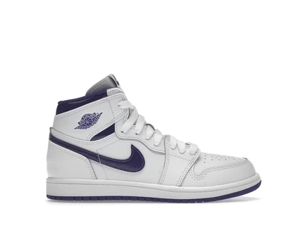 Детские кроссовки Jordan 1 Court Purple, бело-пурпурные
