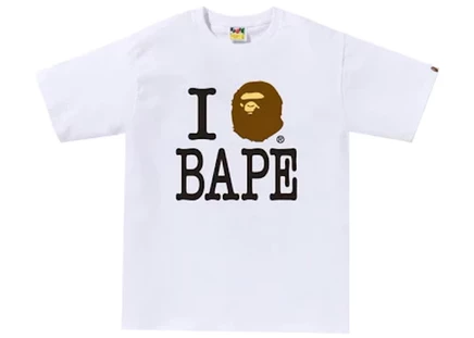 Мужская футболка BAPE I Love Bape, белая