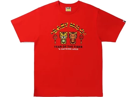 Мужская футболка Bape Year of the Tiger Baby Milo, красная