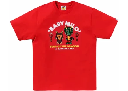 Мужская футболка BAPE Year of the Dragon Baby Milo, красная