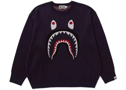 Мужской вязаный свитер BAPE Shark Jacquard, коричневый