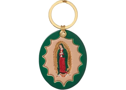 Унисекс брелок Supreme Guadalupe кожаный, зеленый