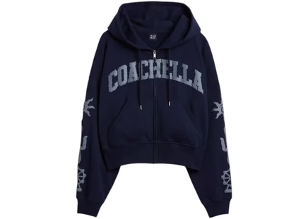 Мужское худи Gap x Coachella на молнии, темно-синее
