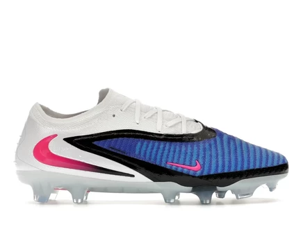 Мужские футбольные бутсы Nike Phantom 6 Low Elite FG, сине-белые с розовыми акцентами