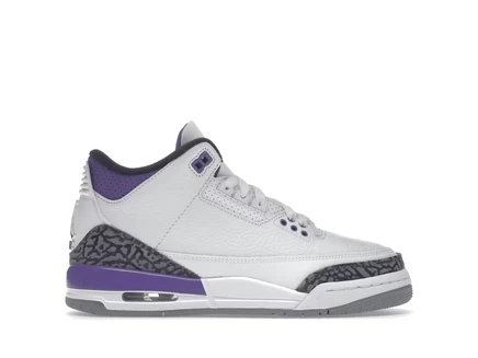 Детские кроссовки Jordan 3 Retro Dark Iris (GS), бело-черные