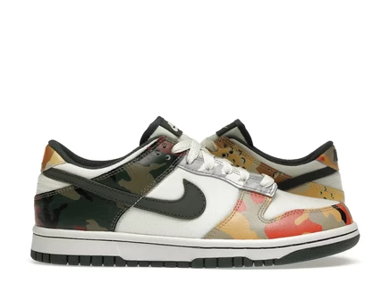 Детские кроссовки Nike Dunk Low Sail, мульти-камуфляжные