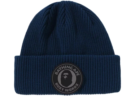 Шапка Bape Busy Work вязаная, синяя