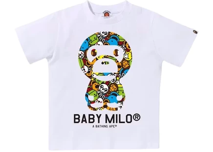 BAPE Kids Milo All Friends Baby Milo Tee White white