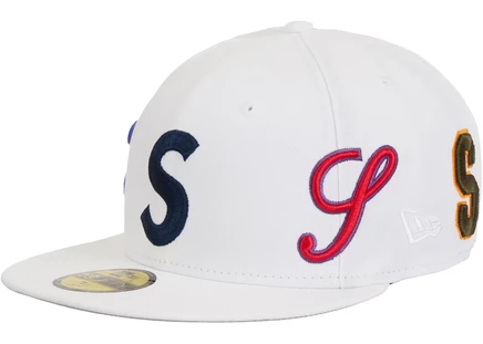 Кепка Supreme Multi S Logo New Era 59Fifty, белая