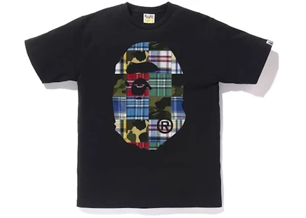 Мужская футболка Bape Patchwork Big Ape Head, черная