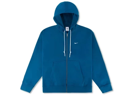 Мужское худи Nike Solo Swoosh на молнии, синее с белым