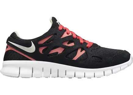 Женские кроссовки Nike Free Run 2, черно‑лаймовые