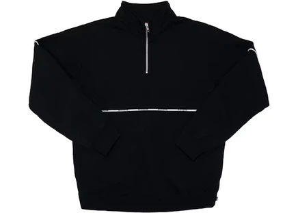 Мужская толстовка Supreme Logo Piping с полу-молнией, черная