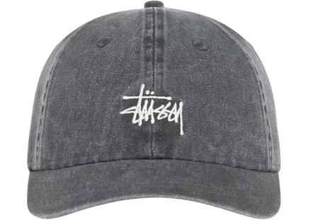 Мужская кепка Stussy Washed Basic, угольно-серая
