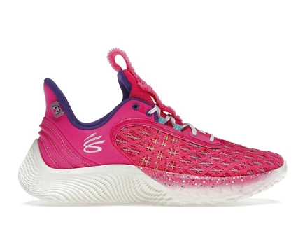 Мужские кроссовки under armour curry flow 9 sesame street abby cadabby, розово-фиолетово-белые
