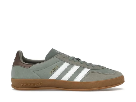 Мужские кроссовки Adidas Gazelle Indoor, серебристо-зеленые