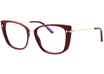 Женские очки Tom Ford FT5816-B 074 Cat-Eye, фуксия/розовое золото