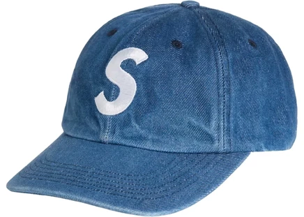 Унисекс кепка Supreme Pigment S Logo 6-панельная, джинсовая