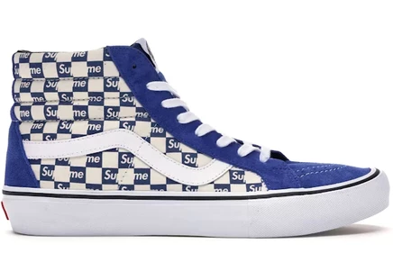 Мужские кеды Vans Sk8-Hi Supreme в шахматный принт, синие