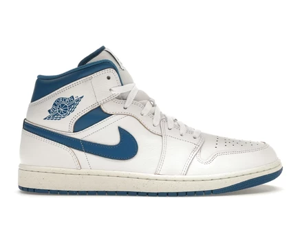 Мужские кроссовки Jordan 1 Mid SE, бело-синие