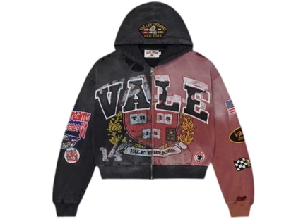 Мужское худи Vale Forever Two Face на молнии, красно-черное