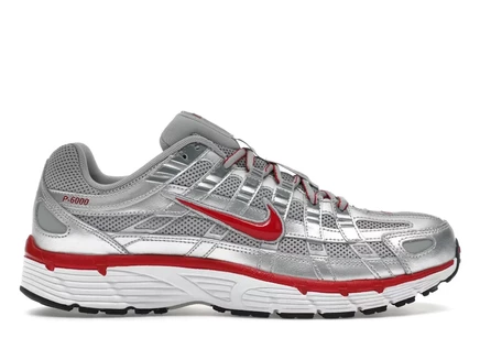 Мужские кроссовки Nike P-6000, серебристо-красные