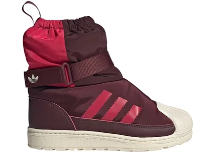 Детские кроссовки Adidas Superstar 360 Winterized, бордово‑белые
