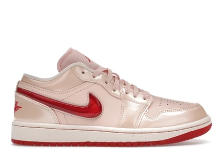 Женские кроссовки Jordan 1 Low Patent Valentine's Day, коралловые/красные