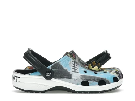 Мужские сабо Crocs Classic Clog Jean-Michel Basquiat, черно-белые