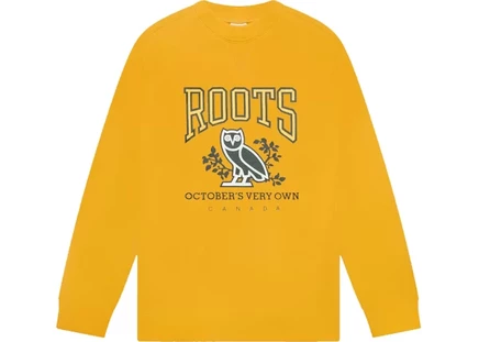 Унисекс свитшот OVO x Roots Crewneck, желтый