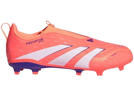 Детские бутсы Adidas Predator без шнурков FG/MG, коралловые