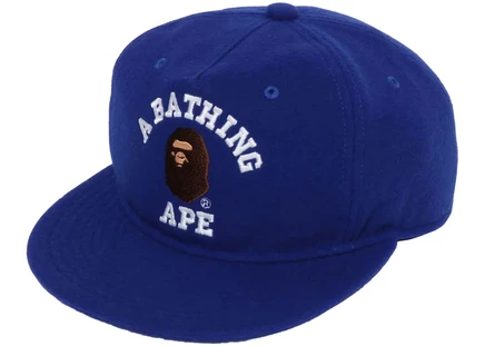 Шерстяная кепка Bape College, синяя