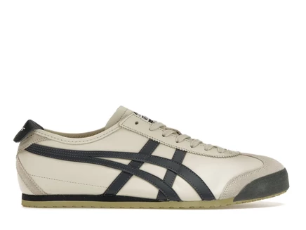 Мужские кроссовки Onitsuka Tiger Mexico 66 кожаные, бежево-тёмно-синие