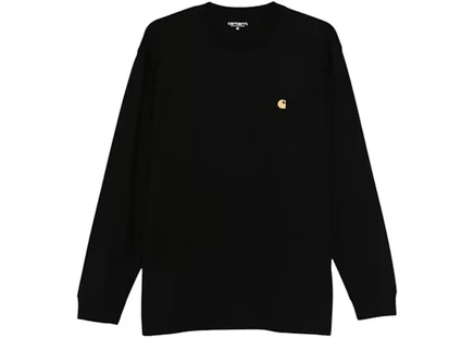 Унисекс футболка Carhartt WIP L/S Chase, черно-золотая